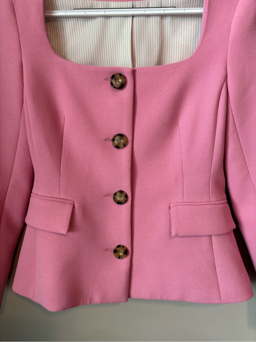 Veronica Beard Ria Woven Pink Blazer Jacket Size 0 - Picture 6 of 13